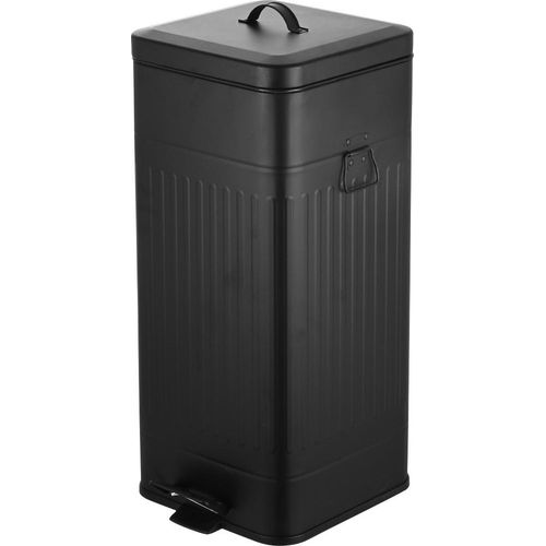 ESTIA | Mülleimer - 30 l - schwarzer Abfalleimer - mit Klappdeckel