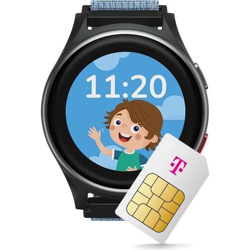 ANIO 6 Smartwatch für Kinder, GPS und Telefonfunktion, Dt. Hersteller, Datenschutz und -Telefonsupport, Lange AKKU-Laufzeit, SOS, Telekom SIM-Karte