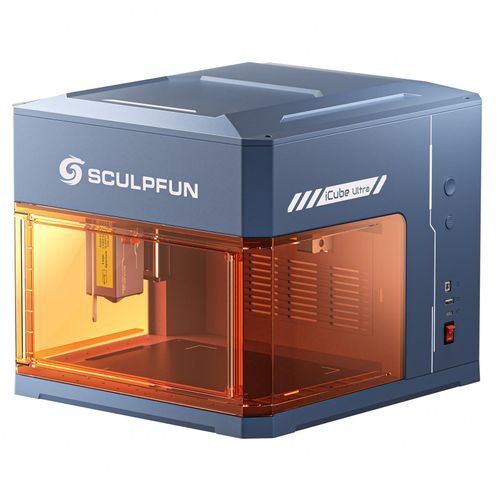 SCULPFUN iCube Ultra Mini Laser Gräviermaschine, 12W Diode Laser Cutter Tragbare Desktop Lasergravur, Geschlossener Lasergravierer für Anfänger
