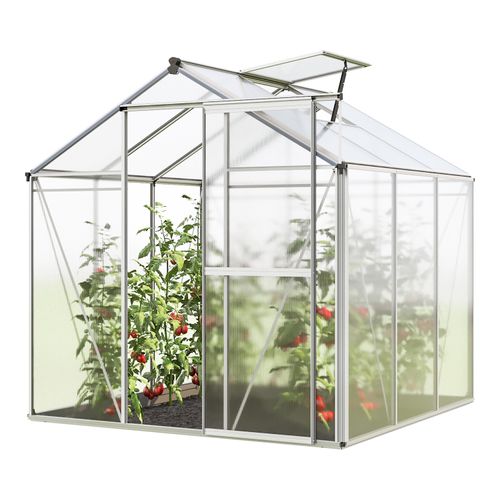 Gewächshaus Jasmin 3 Alu-Rahmen 192x192cm Polycarbonatplatten