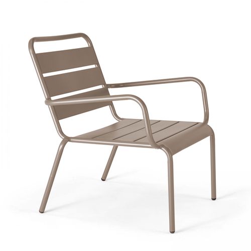 Gartensessel aus Metall Taupe - Oviala Palavas