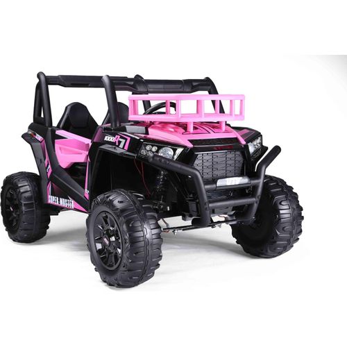 RIRICAR Elektroauto für kinder 24V UTV, Rosa, kinder elektroauto 2 sitzer mit 2,4 GHz Ferbedienung, 2 x 200 W Motor, Lithium-Akku, Eva-Räder, gepolsterter Sitz, USB, SD-Karte, elektrofahrzeug kinder ab 3-8 jahre