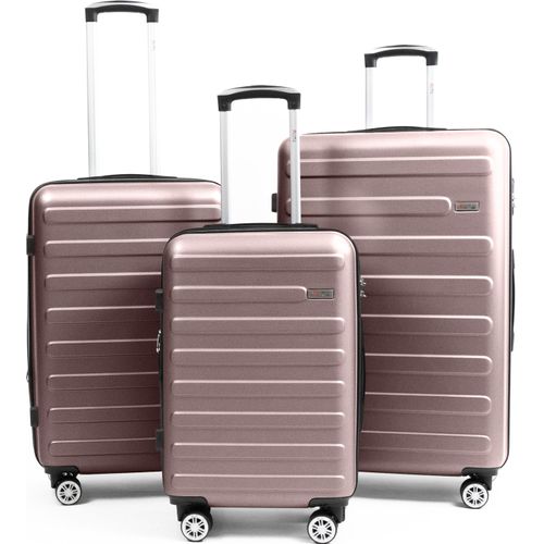 Easy Move ABS Hartschalenkoffer - Reisekoffer mit 360° Rädern, Zahlen-Schloss Hartschalenkoffer, Luggage, Trolley Koffer (Coffee Set)