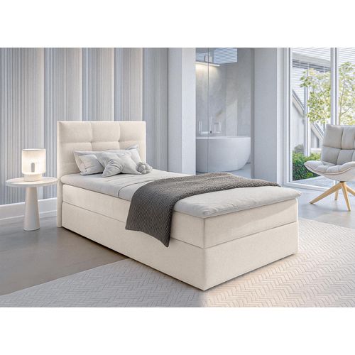 AX LIVING Boxspringbett 80x200 cm Geceteni Bett Beige Gasdruckfedern