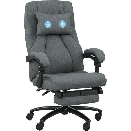Massage-Bürostuhl, USB-Schnittstelle, schwenkbare Räder, Dunkelgrau