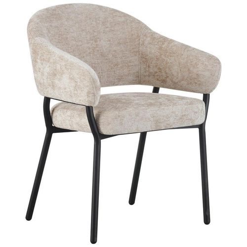 Mid.you Armlehnstuhl , Beige , Holz, Metall, Textil , Pappel , Sperrholz , Rundrohr , 60x80x62 cm , Stühle