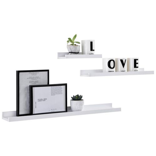 Monee Dekowandregal , Weiß , Holzwerkstoff , zum Hängen , Wohnzimmer, Regale, Wandregale