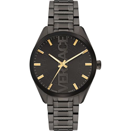 Versace VE3H00522 V-Vertical schwarz grau Edelstahl Armband Uhr Herren NEU