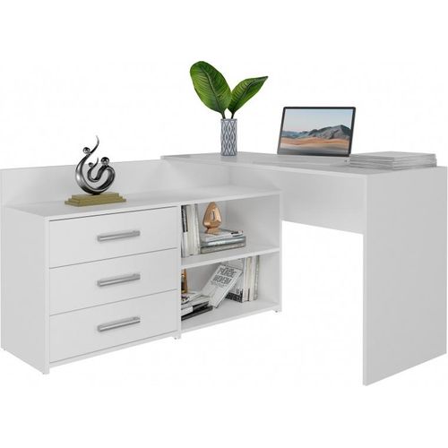 Schreibtisch mit Kommode MIKOL – Weiß