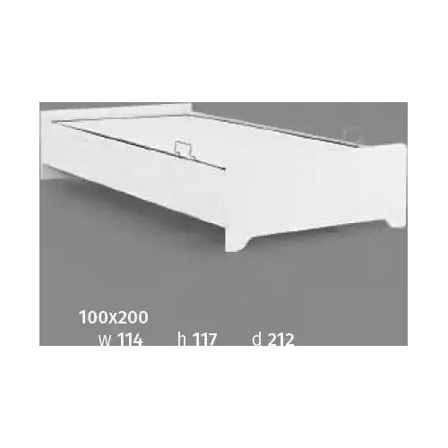 Holzbett 100x200 Einzel weiß Jugendbett im Kinderzimmer Bettrahmen