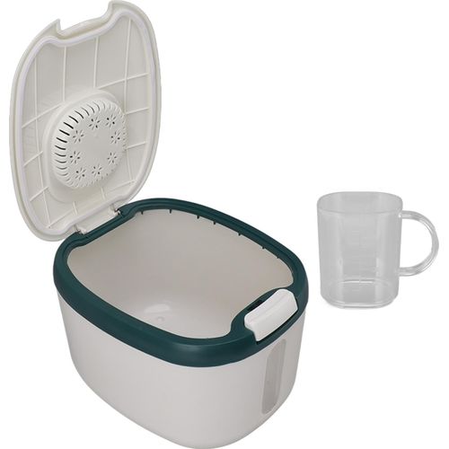 Reisbehälter Bug Proof Geruchlos Luftdicht Reis Box mit Clear Window für Körner Zucker Mehl L Grün (15kg/33.1lb)