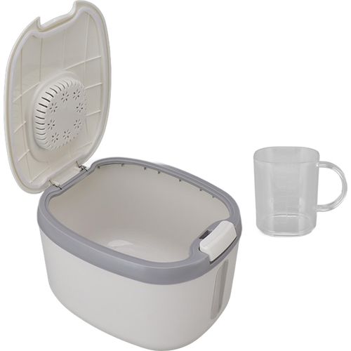 Reisbehälter Bug Proof Geruchlos Luftdicht Reis Box mit Clear Window für Körner Zucker Mehl L Grau (15kg/33.1lb)