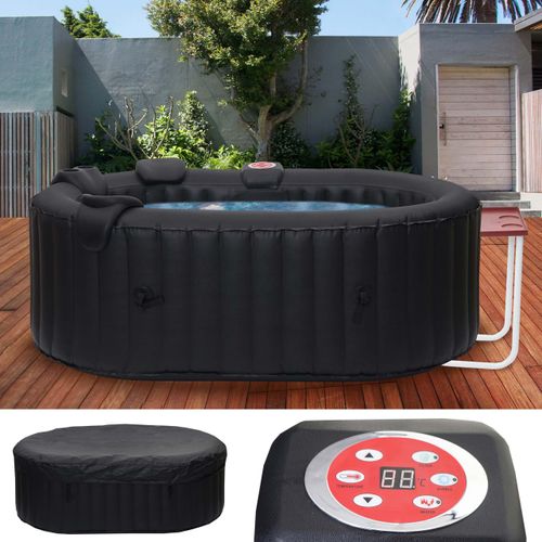 Whirlpool MCW-E32, 2 Personen In-/Outdoor heizbar aufblasbar inkl. Tisch 190x120cm FI-Schalter + Zubehör