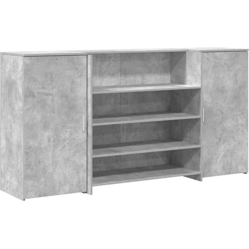 vidaXL Empfangstheke Betongrau 200x50x103,5 cm Holzwerkstoff