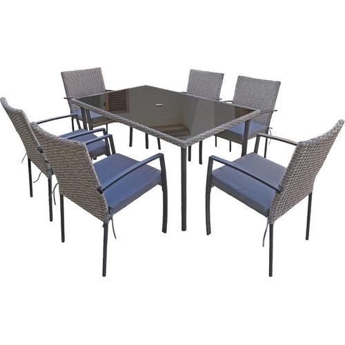 Gartenmöbel Essgruppe 6-Sitzer Carlo grau Jet-Line Dining Set