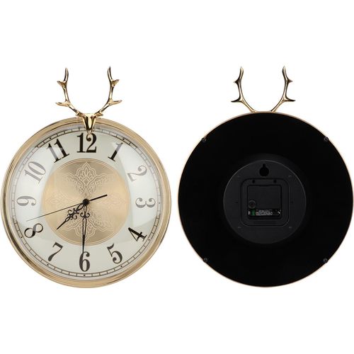 Elegante Kupfer Hirschkopf Stille Wanduhr Dekor Heim Büro Wanddekoration