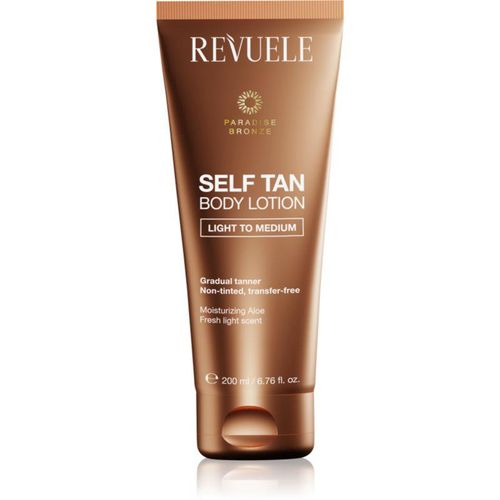 Revuele Paradise Bronze Self Tan Body Lotion Zelfbruinende Melk voor Geleidelijk Bruinen Tint Light To Medium 200 ml