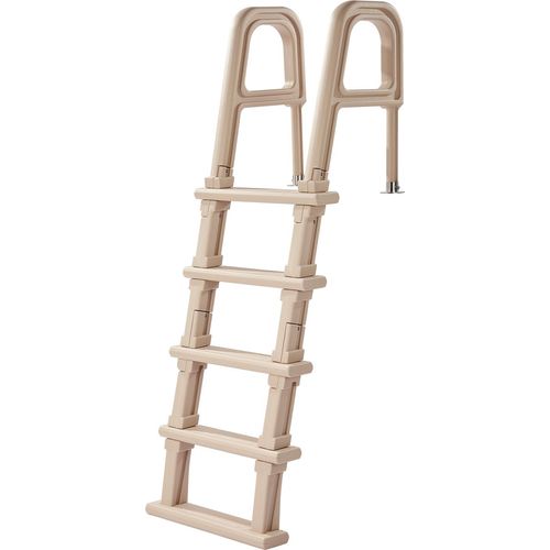 VEVOR Sicherheitsleiter, geneigte 5-Stufen-Treppe mit Doppelhandlauf, Poolleiter, Tragkraft 136 kg, für 122–137 cm große Einbau- & Aufstellpools auf jeder Deckoberfläche im Innen- & Außenbereich