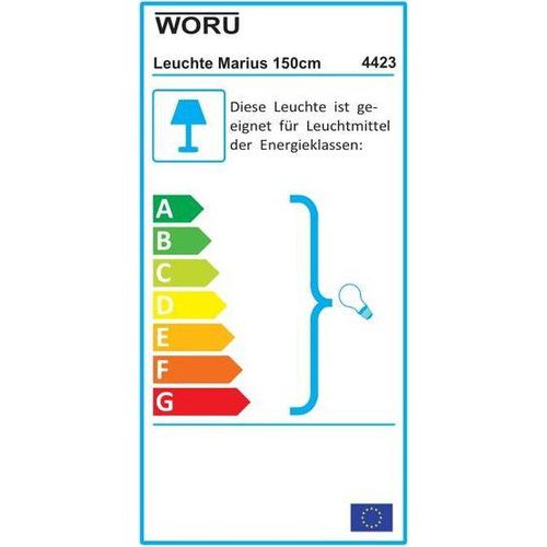 Woru Stehleuchte Stehlampe Lampe Leuchte Innenraumleuchte Innenraum Marius 150cm