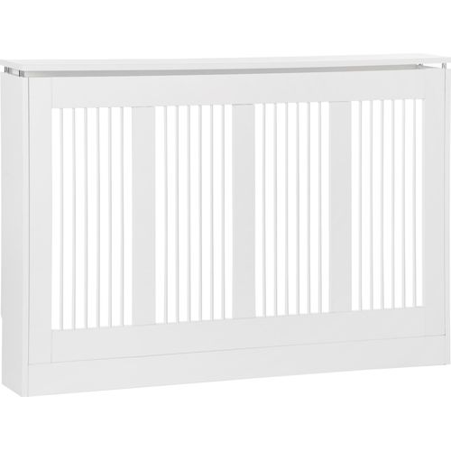 HOMCOM Heizkörperverkleidung Heizungsabdeckung 120 x 18 x 84 cm Heizkörper Abdeckung für Schlafzimmer Wohnzimmer Weiß