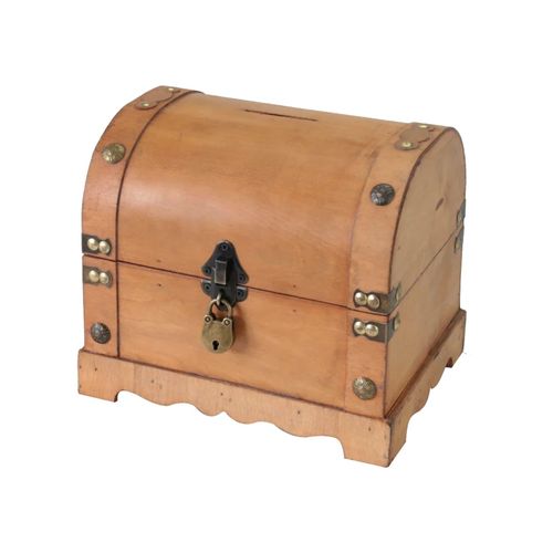 HMF Spardose aus Holz mit Schloss, 23,5 x 18 x 20 cm, Groß, Namibia