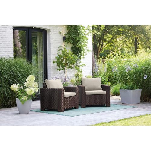 Gartenstuhl KETER California Chair 2 Stück – 83 x 68 x 72 cm – braun/cremefarben