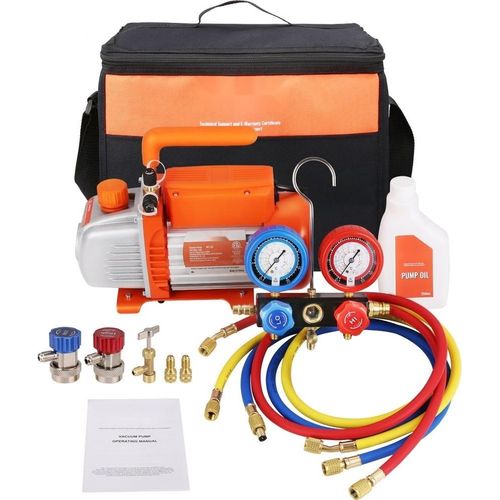 Vakuumpumpe 128L/min Unterdruckpumpe A2L®-Explosionsgeschützt 180W AC 220V/50HZ Multifunktionspumpe 200ml-Ölkapazität HVAC-Vakuumgeräte.
