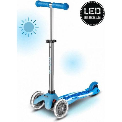 Micro Kinderroller Maxi Micro Glow+ LED blau - leuchtender Roller mit LED Rädern