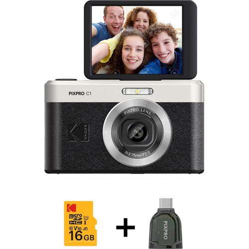 KODAK Digitalkamera Pixpro C1 CMOS 5x 16MP Schwarz - Bundle