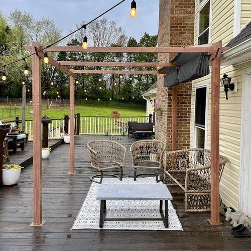 PURPLE LEAF Pergola 3 x 3 m Holzoptik Terrassenüberdachung Rostfreier Aluminium Pavillon mit Einziehbarem Dach Freistehend mit Markisenschutz, Grau