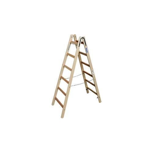 Sprossen-Doppelleiter, Holz, 2 x 6 Sprossen