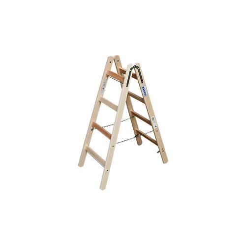Sprossen-Doppelleiter, Holz, 2 x 4 Sprossen