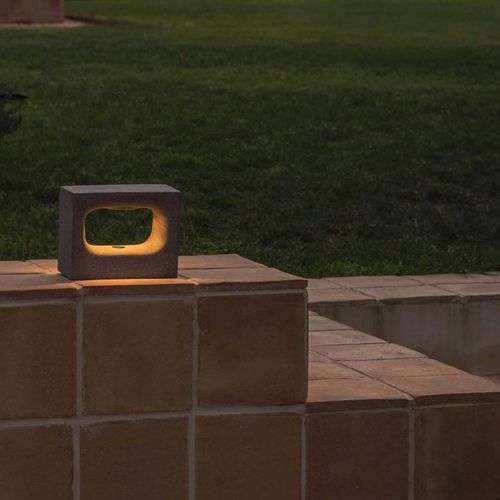 LED-Wandleuchte Glint, 2700K, 15 cm, grau, Beton, IP55