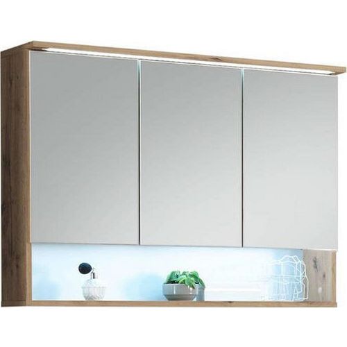 Xora Spiegelschrank , Eiche , Holzwerkstoff , 3 Fächer , 99x70x23 cm , Made in EU , Badezimmer, Badezimmerspiegel, Spiegelschränke
