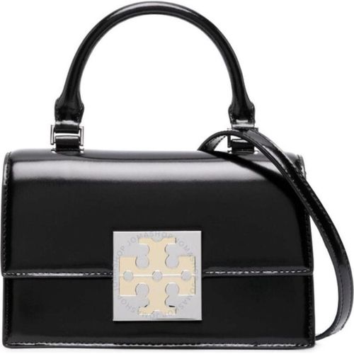 Tory Burch Bon Bon Spazzolato Mini Lederhandtasche Schwarz
