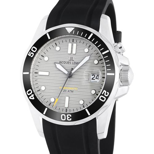 Jacques Lemans Hybromatic 1-2170B Herren Uhr Edelstahl Silikon 20Bar