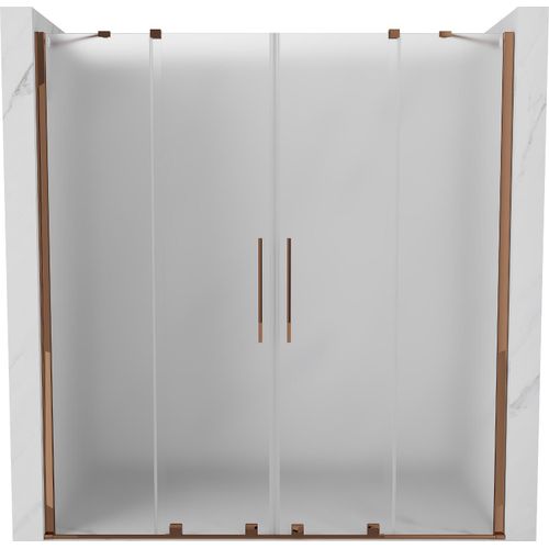 Mexen Velar Duo Schiebetüren 200 cm, Eisglas, Roségold - 871-200-000-32-60