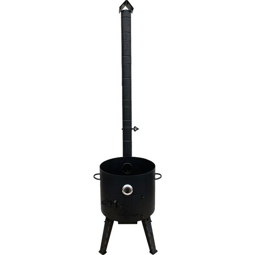 Feuerofen - KazanoFF mit Thermometer und langes Ofenrohr, für Kasan 12 Liter, Ø 40 cm