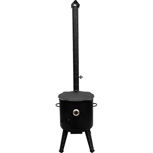 Feuerofen - KazanoFF mit Thermometer und langes Ofenrohr, für Kasan 16 Liter, Ø 44 cm