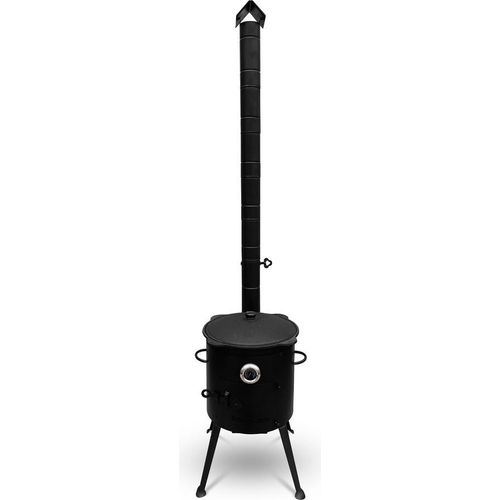 Feuerofen - KazanoFF Ø36 cm. mit Thermometer und langes Ofenrohr, mit Kasan 10 Liter