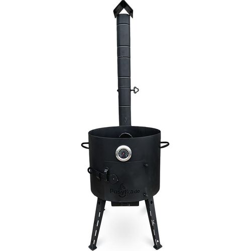 Feuerofen - KazanoFF mit Thermometer und abnehmbarem Ofenrohr, für Kasan 12 Liter, Ø 40 cm