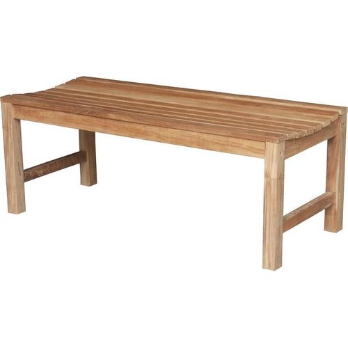 Gartenbank Teak Slater 120x46x45 cm, robuste Tennisbank aus massivem Teakholz