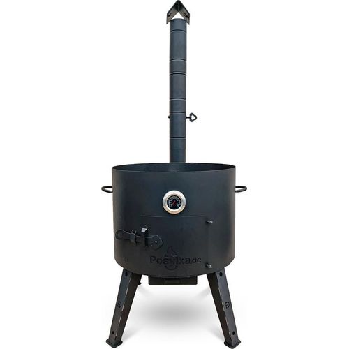 Feuerofen - KazanoFF mit Thermometer und abnehmbarem Ofenrohr, für Kasan 22 Liter, Ø 49 cm