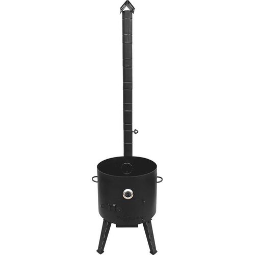 Feuerofen - KazanoFF mit Thermometer und langes Ofenrohr, für Kasan 22 Liter, Ø 49 cm