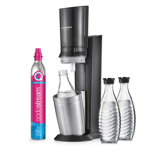 SodaStream Wassersprudler Crystal inkl. 3 Flaschen , Titanfarben , 29x45x20 cm , ISO 9001, Dekra , Küchengeräte, Wasseraufbereitung, Wassersprudler