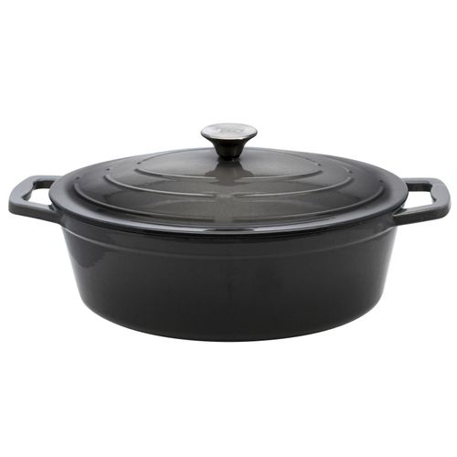 Bräter oval 33 cm Gusseisen, grau