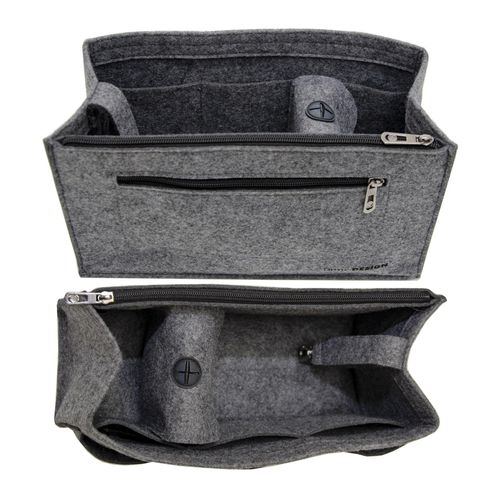 Handtaschen Organizer 36x12x22cm Filz Innentasche Taschen Einsatz XL Beutel Grau