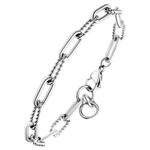 Armband JOBO, silber (edelstahlfarben), Armbänder, Damen, 21,5cm, Edelstahl, aus Edelstahl 21,5 cm