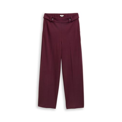 TOM TAILOR Damen Cropped TTMIA Straight Hose, rot, Uni, Gr. 42/28