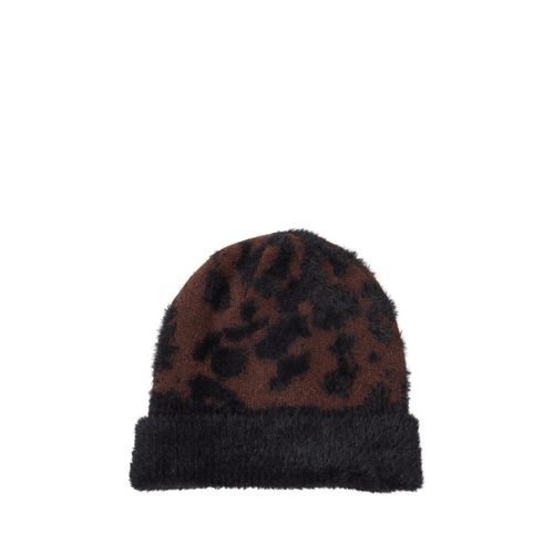 TOM TAILOR Damen Beanie Mütze mit Leo-Print, braun, Animalprint, Gr. ONESIZE